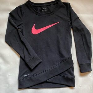 Nike Kids Dry Fit Black Shirt with Pink Swoosh